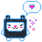 Pixel bear with circuit pattern and sparkles