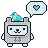 Gray pixel bear in a hoodie with a blue bird