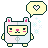 Pixel bear with snowflakes